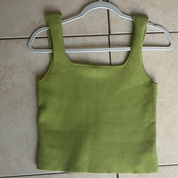 Reformation Lime Ribbed Square-Neck Tank - Picture 5 of 7